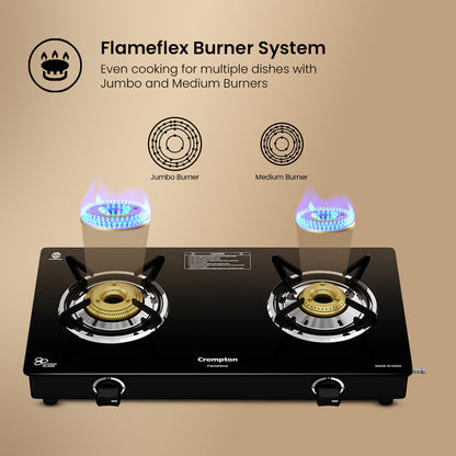 Crompton Cooktop FlameNova 2 Burner 60 cm Glass