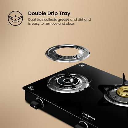 Crompton Cooktop FlameNova 3 Burner 69 cm Glass