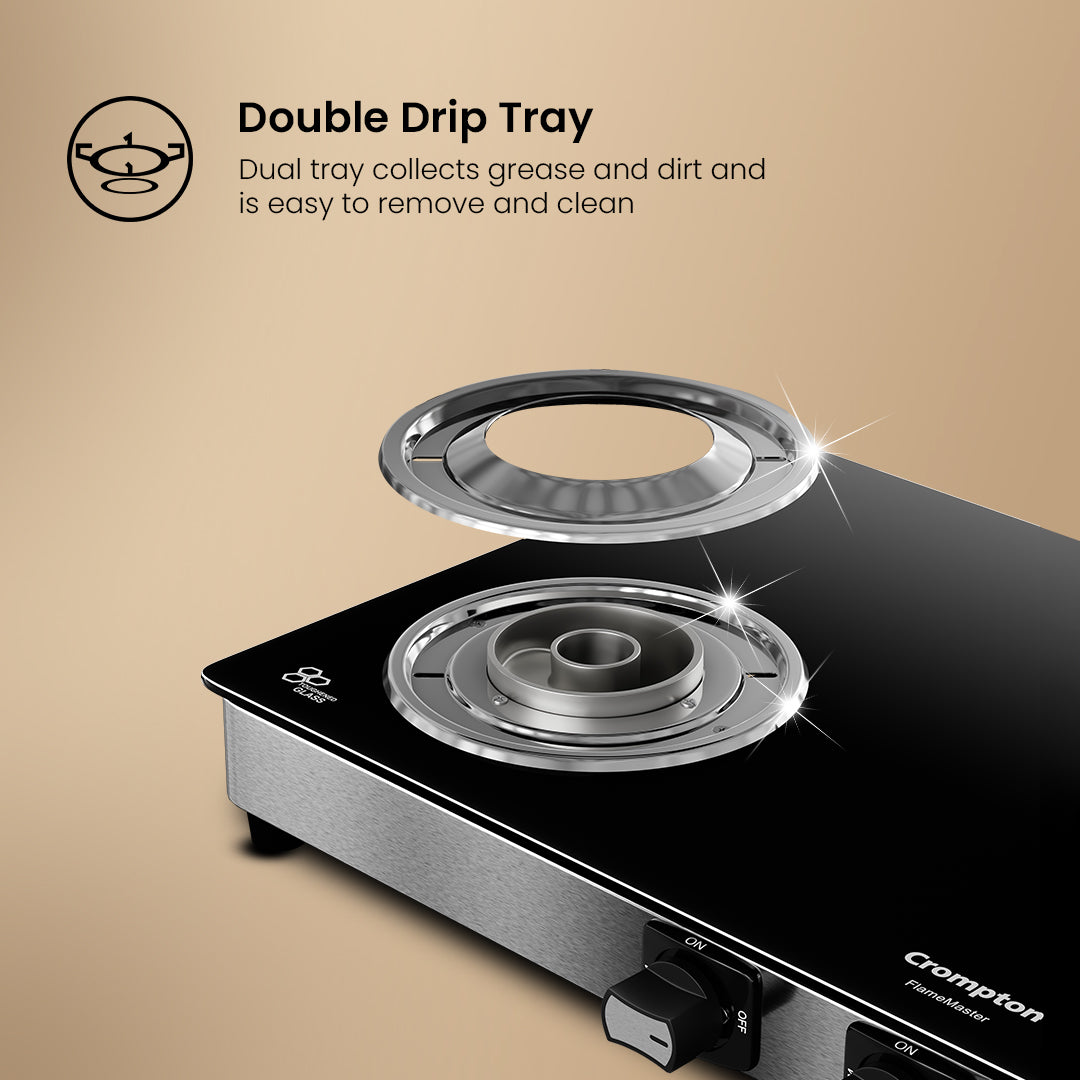 Crompton Cooktop FlameMaster 3 Burner 77 cm Glass SS Body