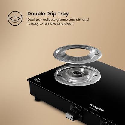 Crompton FlameMaster 2 Burner 65 cm Glass Cooktop