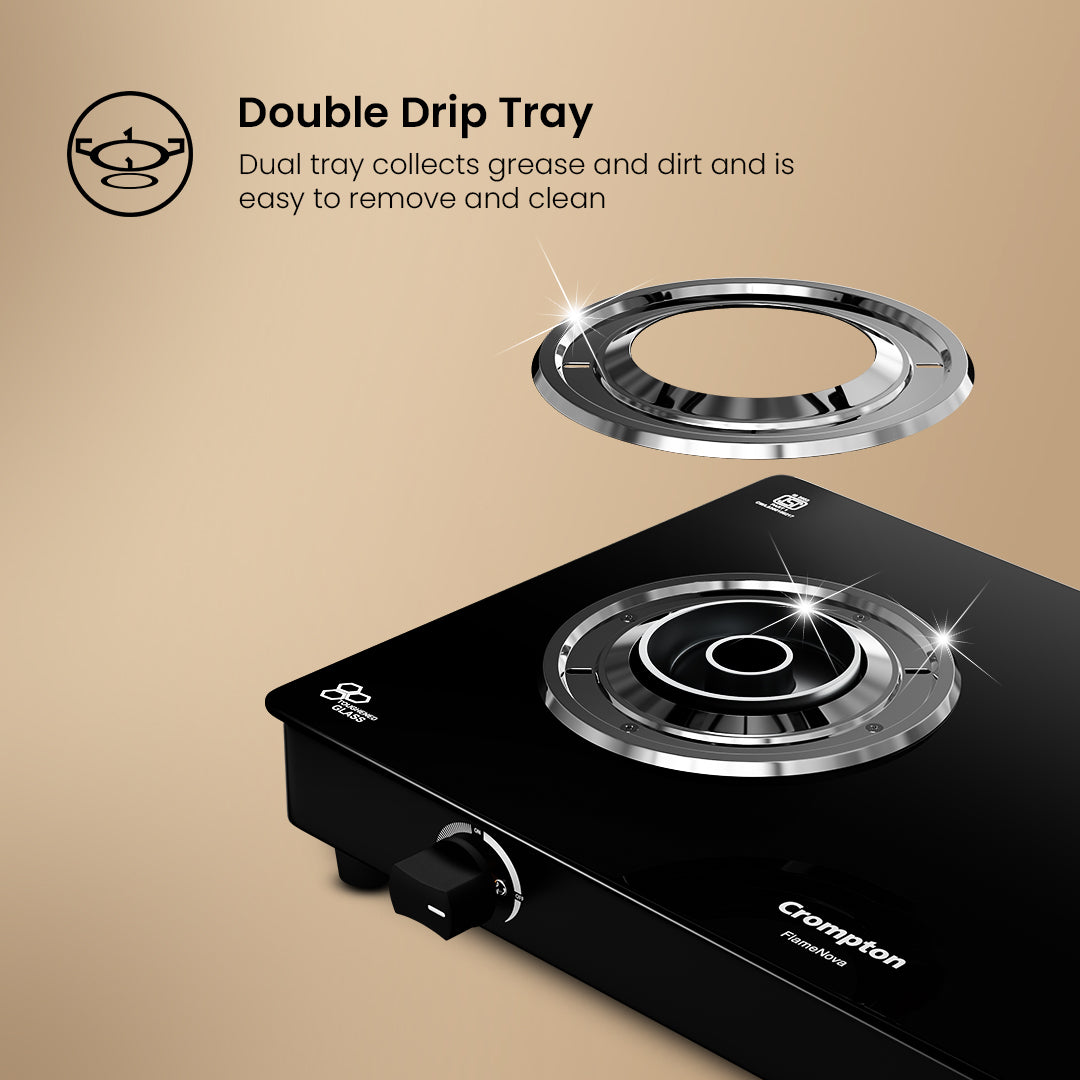 Crompton Cooktop FlameNova 2 Burner 60 cm Glass