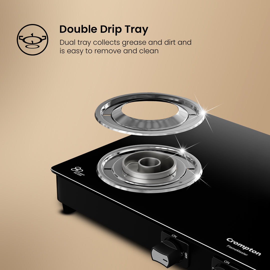 Crompton Cooktop FlameMaster 3 Burner 77 cm Glass MS Body