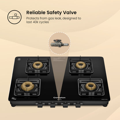 Crompton Cooktop SlimPro 4 Burner 70 cm Slim Glass