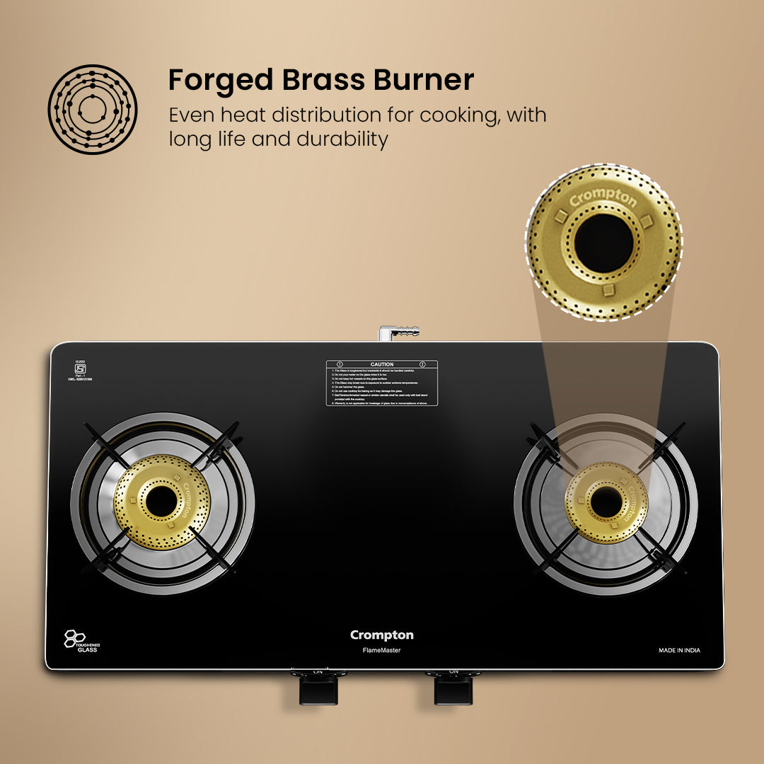 Crompton FlameMaster 2 Burner 65 cm Glass Cooktop