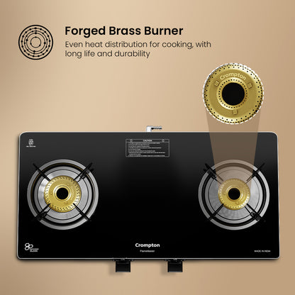 Crompton FlameMaster 2 Burner 65 cm Glass Cooktop