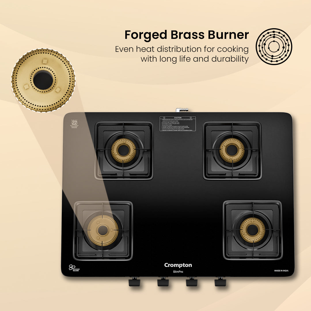 Crompton Cooktop SlimPro 4 Burner 70 cm Slim Glass