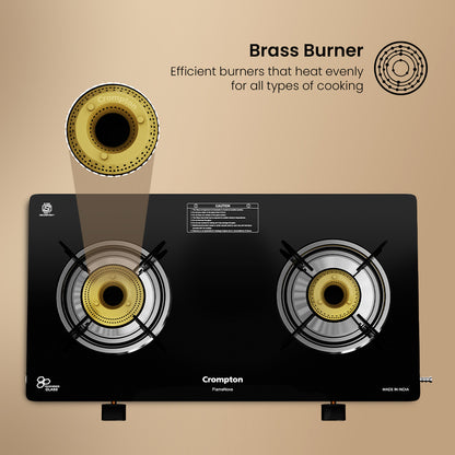 Crompton Cooktop FlameNova 2 Burner 60 cm Glass