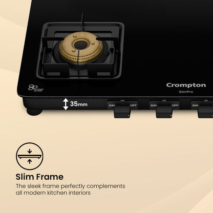 Crompton Cooktop SlimPro 4 Burner 70 cm Slim Glass