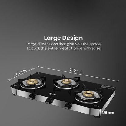 Crompton Cooktop FlamePro 3 Burner SS Body