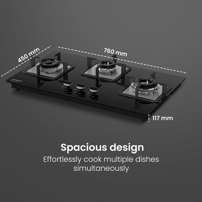 Crompton Hob Sensospark 76Cm 3 Burner