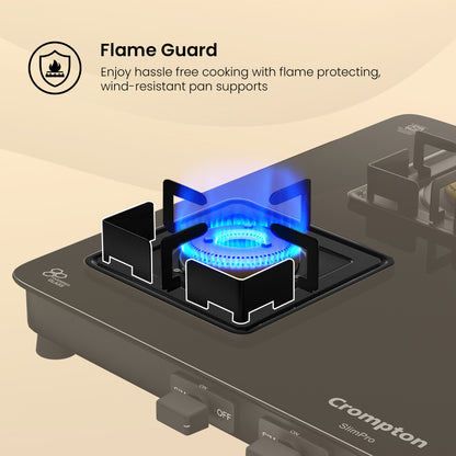 Crompton Cooktop SlimPro 4 Burner 70 cm Slim Glass