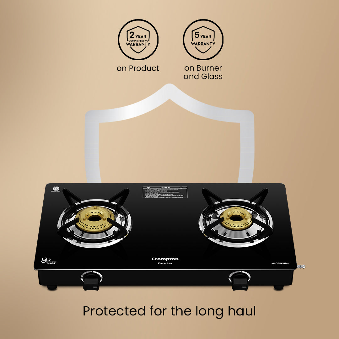 Crompton Cooktop FlameNova 2 Burner 60 cm Glass