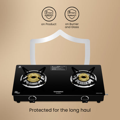 Crompton Cooktop FlameNova 2 Burner 60 cm Glass