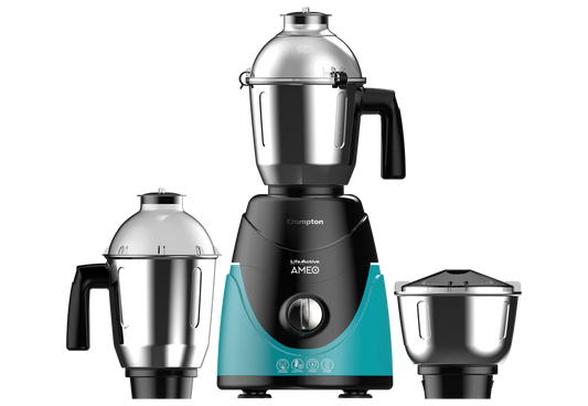 Crompton Ameo 750-Watt, Mixer Grinder, 3 Stainless Steel Jars