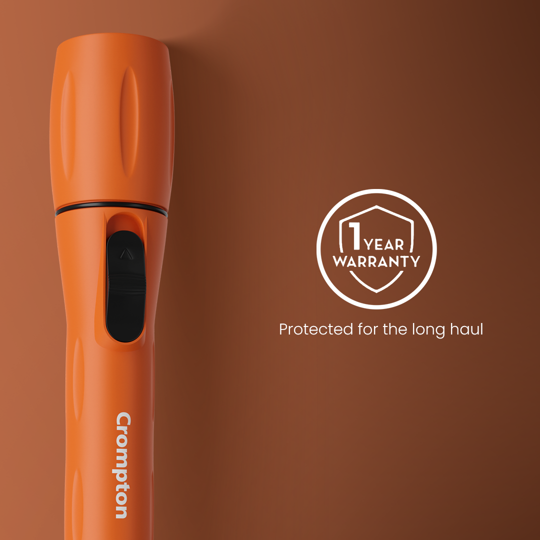 Crompton Power Ray Beamer 1W LED Torch Dry-Cell - Orange