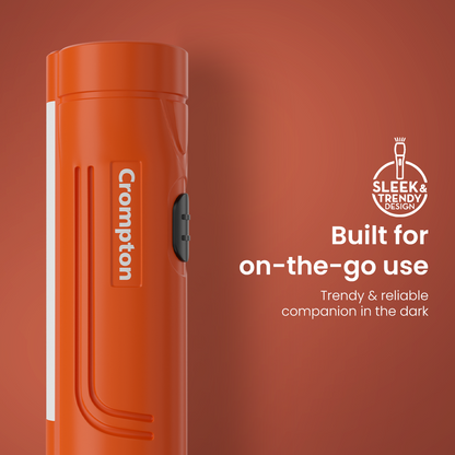 Crompton Power Ray Dual Pro 1W LED Torch Rechargeable - Orange