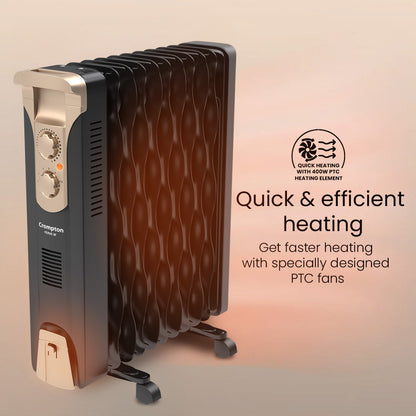 Crompton Insta Ferve 9 Fins 2400 W Oil Filled Room Heater