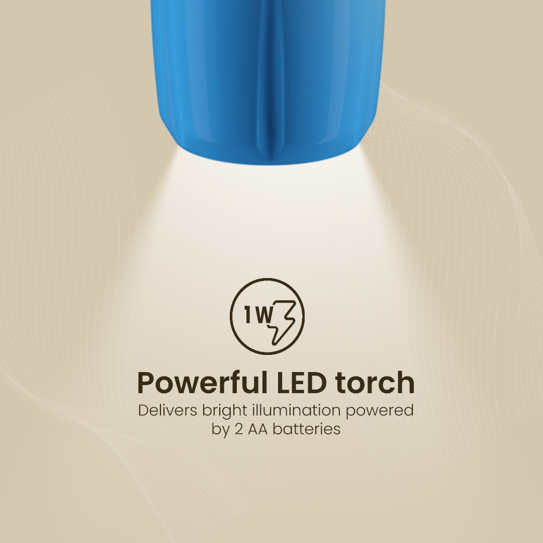 Crompton Power Ray Chamak 1W LED Torch Dry-Cell - Blue