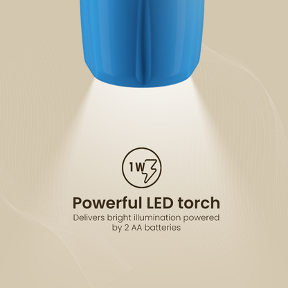 Crompton Power Ray Chamak 1W LED Torch Dry-Cell - Blue