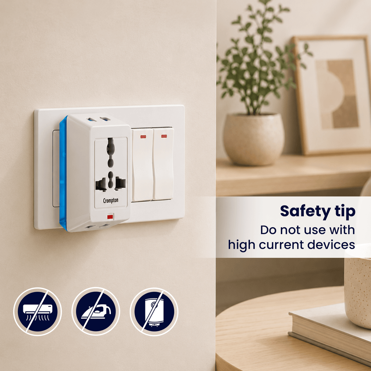 Crompton 3 Way Multiplug Plugmate Lite
