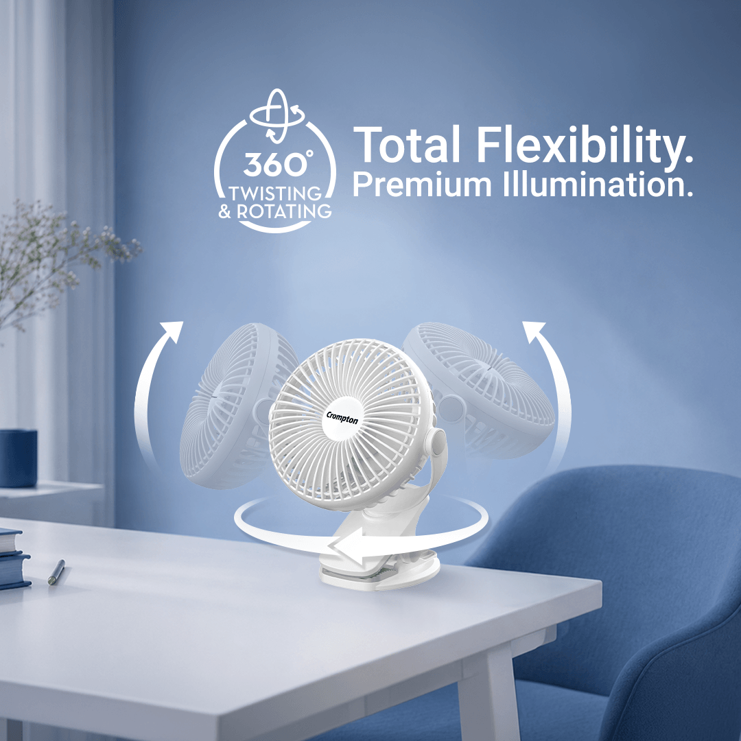 Crompton Siro Rechargeable Clip Fan