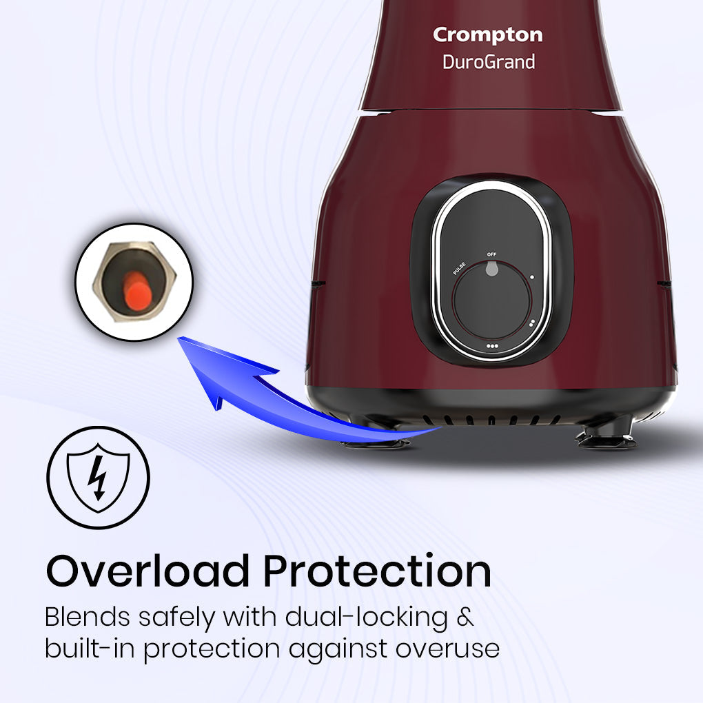 Crompton DuroGrand 750W Mixer Grinder 3 Stainless Steel Jars_4