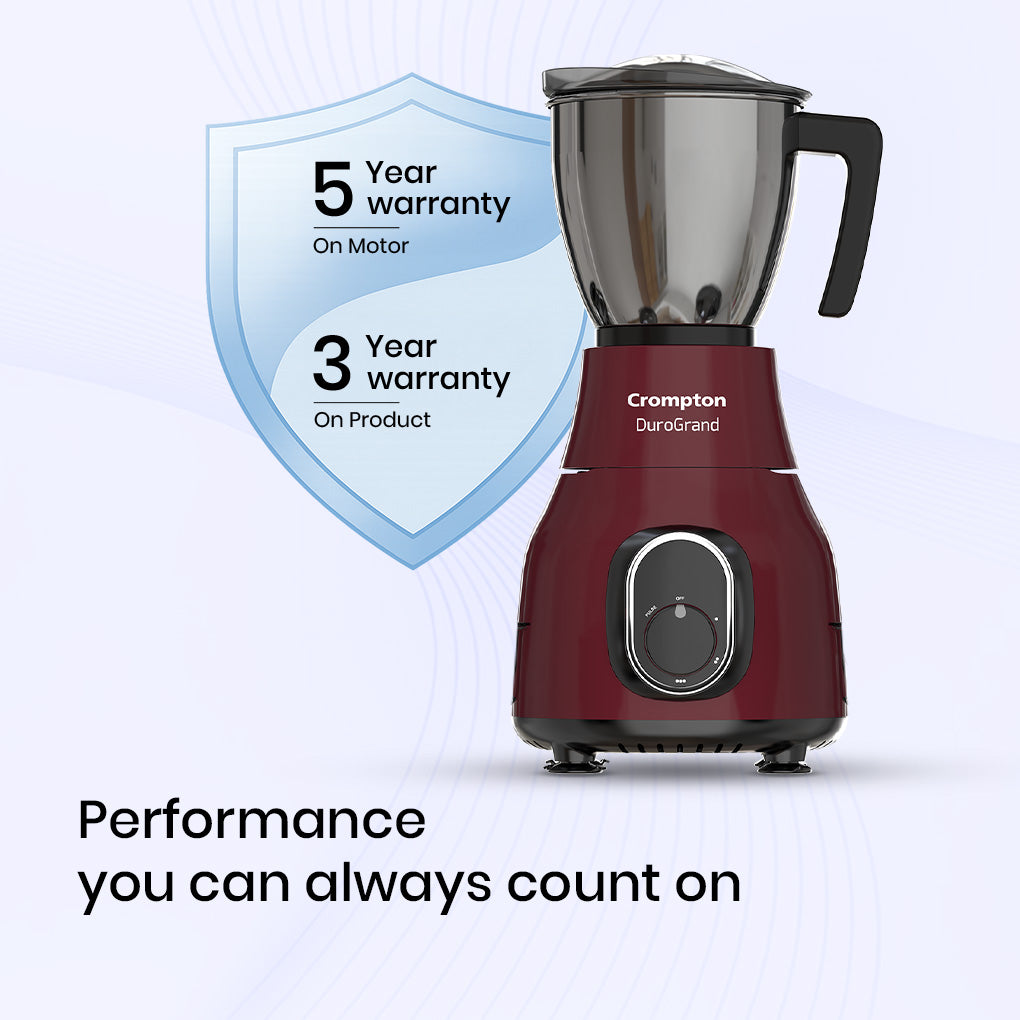 Crompton DuroGrand 750W Mixer Grinder 3 Stainless Steel Jars_5