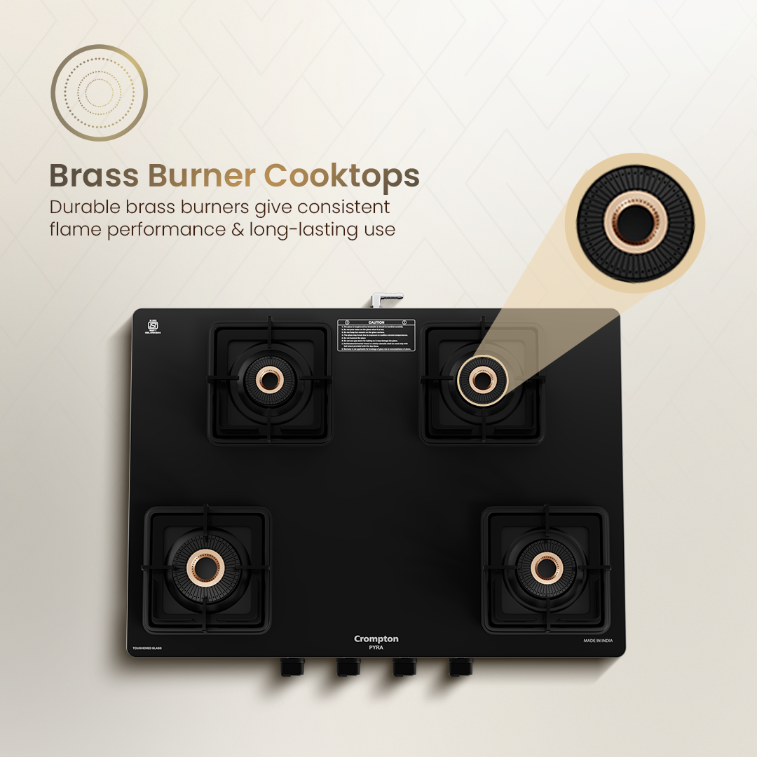 Crompton Pyra 4 Burner 70 cm Slim Cooktop