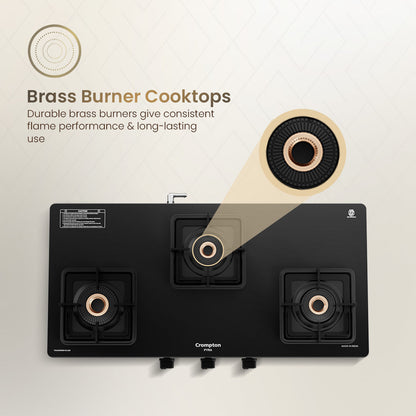 Crompton Pyra 3 Burner 77cm Slim Cooktop