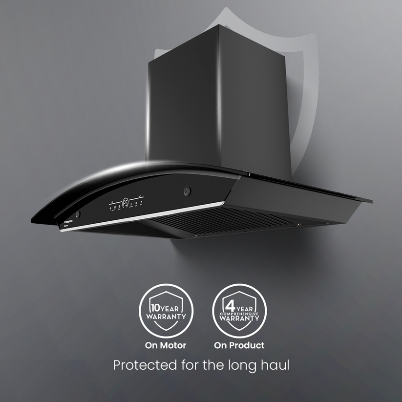 Crompton QuietPro Curved 90cm Filterless Chimney with BLDC Motor
