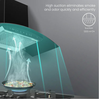 Crompton IntelliMotion Curved 90cm Filterless Chimney