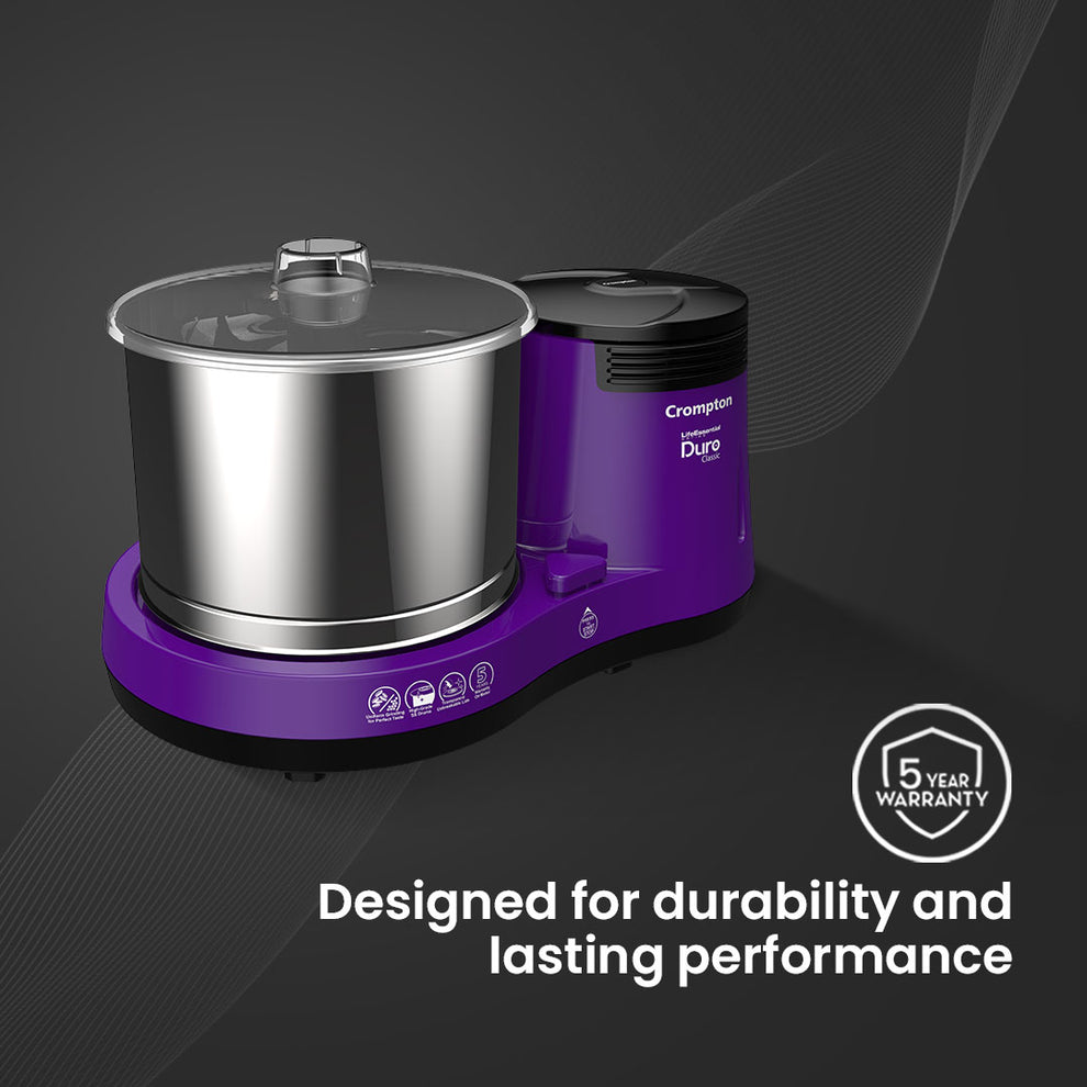 Crompton Duro Classic Wet Grinder 150W, Mixer Grinder Unbreakable Polycarbonate Drum - product feature