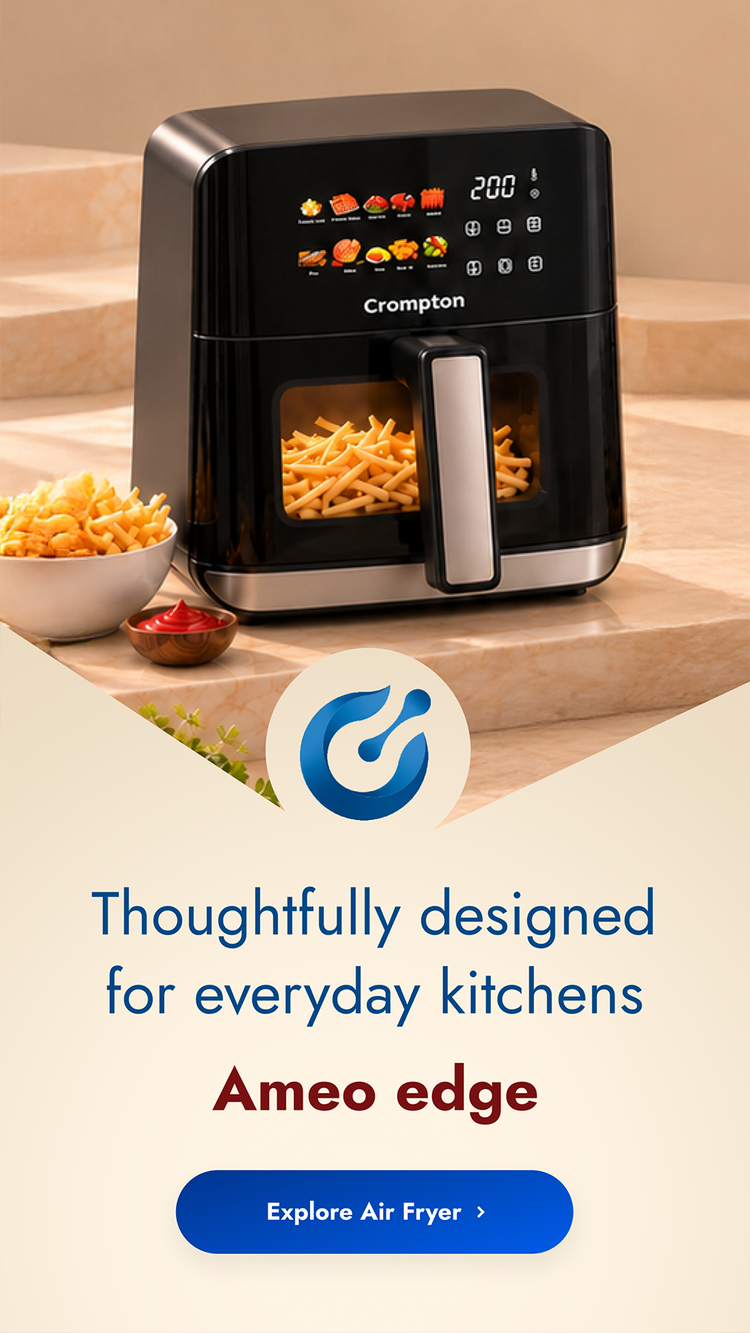 Thoughtfully designed for everyday kitchens - Crompton Ameo Edge air fryer