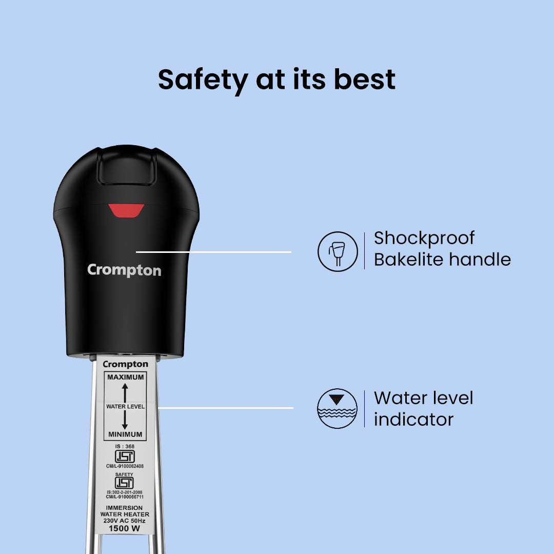 Crompton AIMR SP15A 1500 W Immersion Water Heater with IP68 Protection