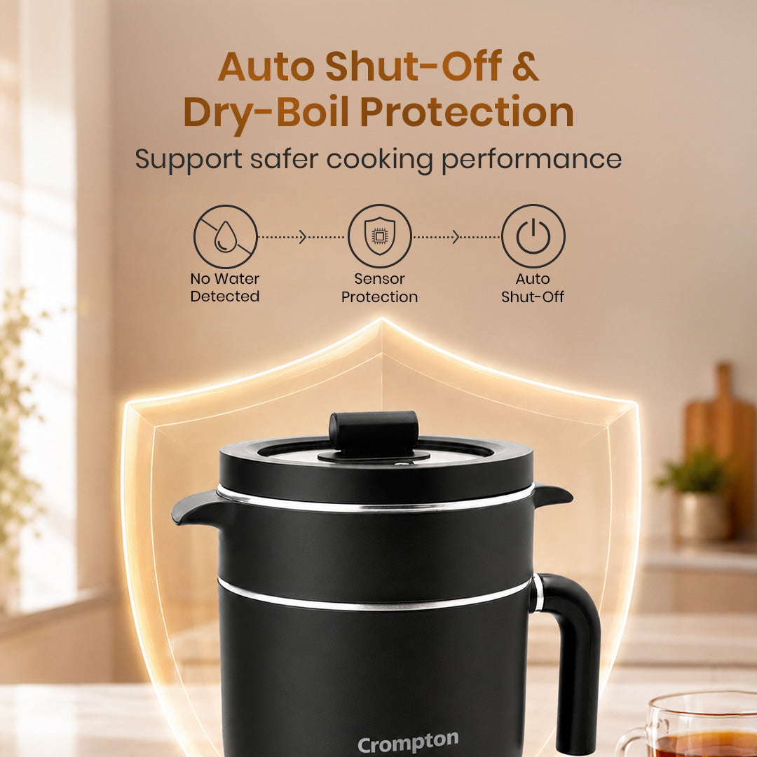 Crompton InstaNourish Pro 1.2L Multi Purpose Electric Kettle with Steamer