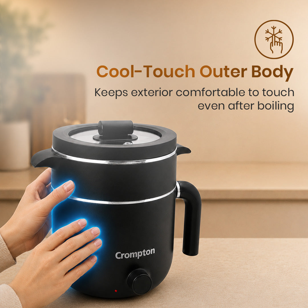 Crompton InstaNourish Pro 1.2L Multi Purpose Electric Kettle with Steamer
