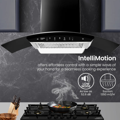 Crompton IntelliMotion Curved 90cm Filterless Chimney