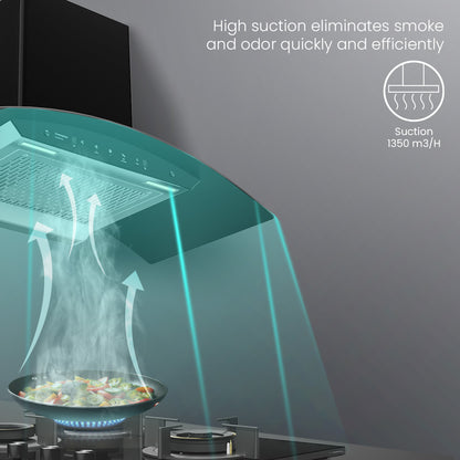 Crompton IntelliMotion Curved 90cm Filterless Chimney