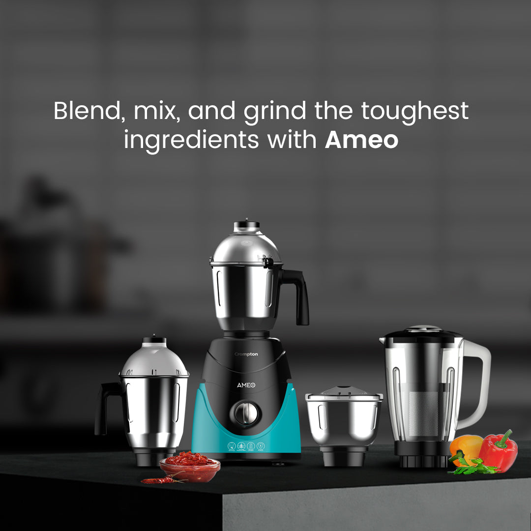 Crompton Ameo Mixer Grinder, 750-Watt with 4-Jars