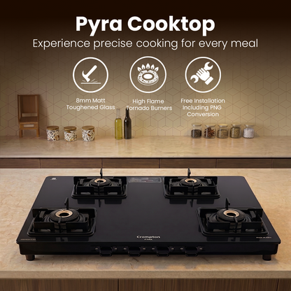 Crompton Pyra 4 Burner 70 cm Slim Cooktop