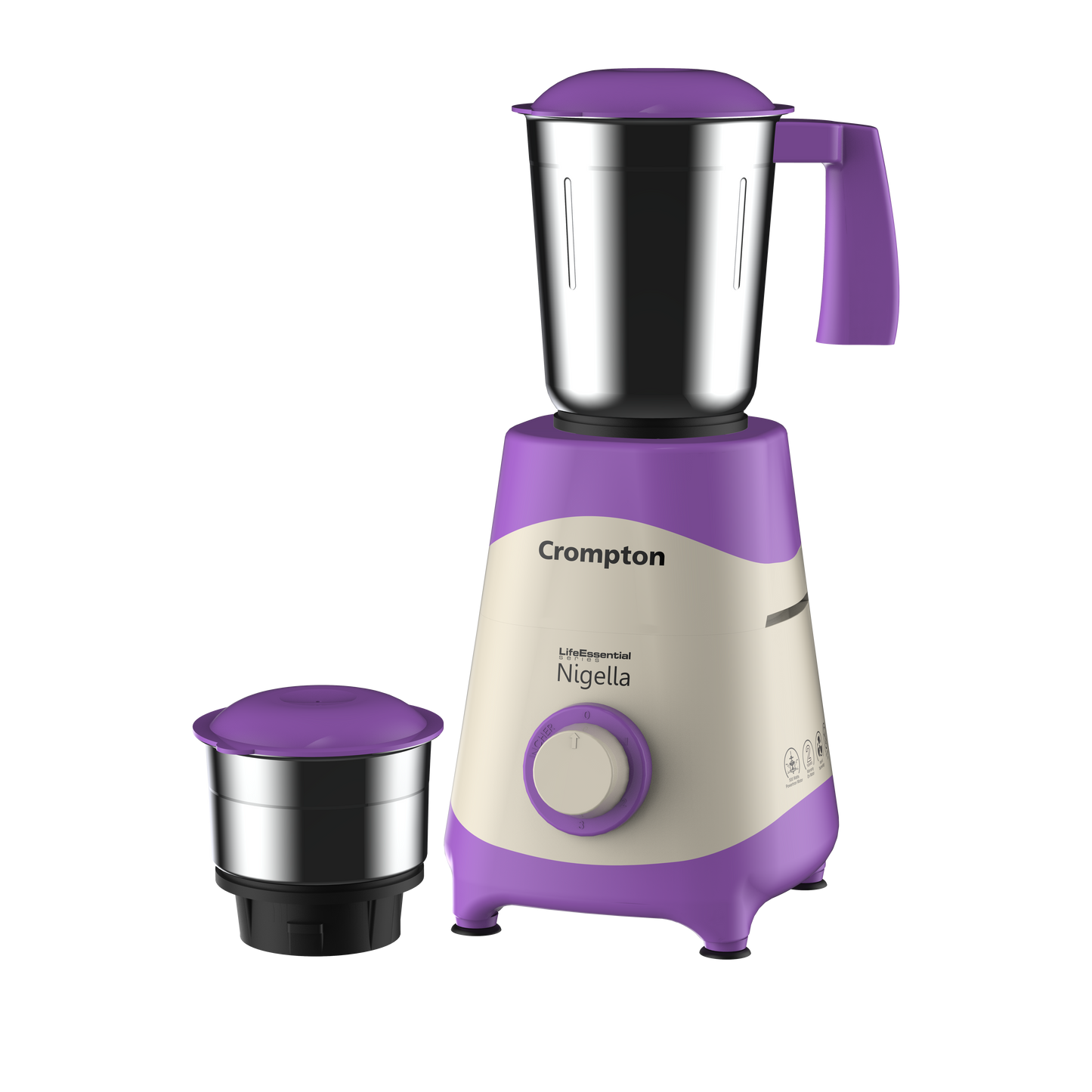 Crompton Nigella 500W Mixer Grinder, 3 Stainless Steel Jars