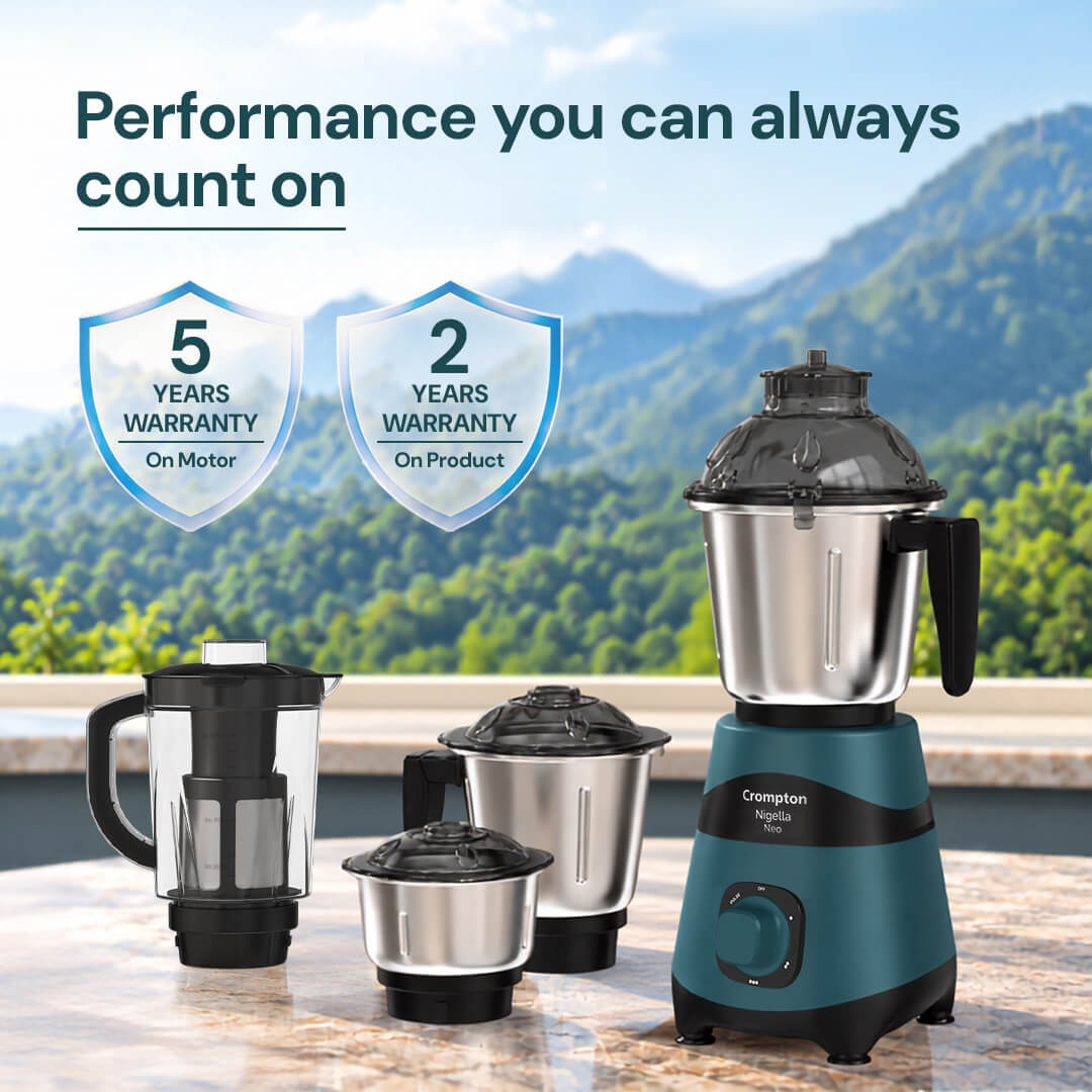Crompton Nigella Neo 750 Watts Mixer Grinder | 4 Jar