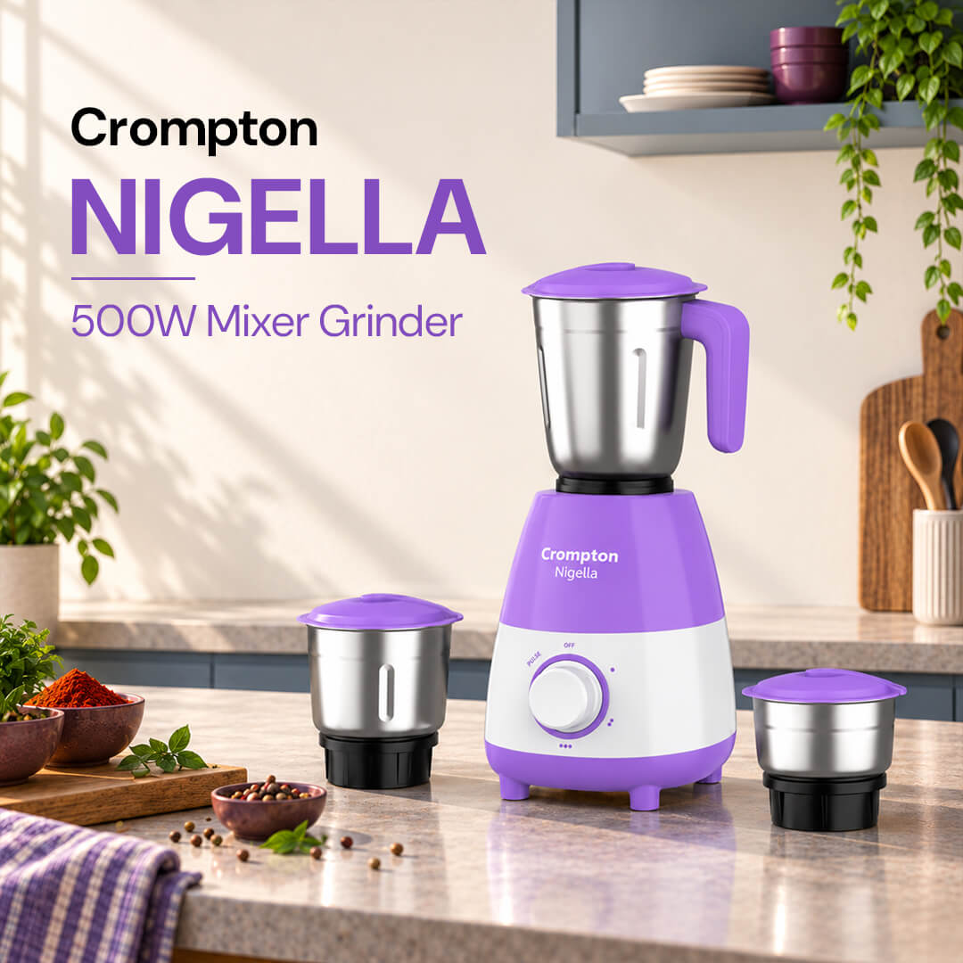 Crompton Nigella 500 W LX Mixer Grinder | 3 Jar