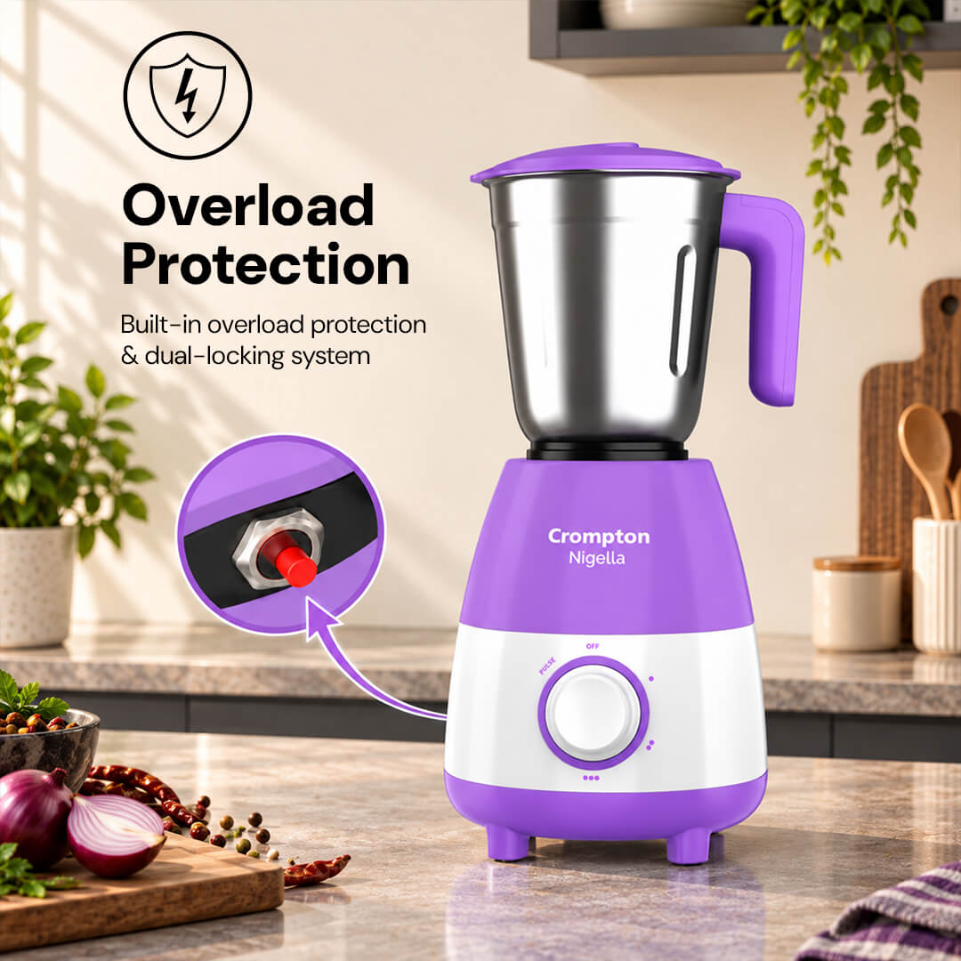 Crompton Nigella 500 W LX Mixer Grinder | 3 Jar
