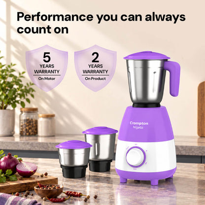 Crompton Nigella 500 W LX Mixer Grinder | 3 Jar