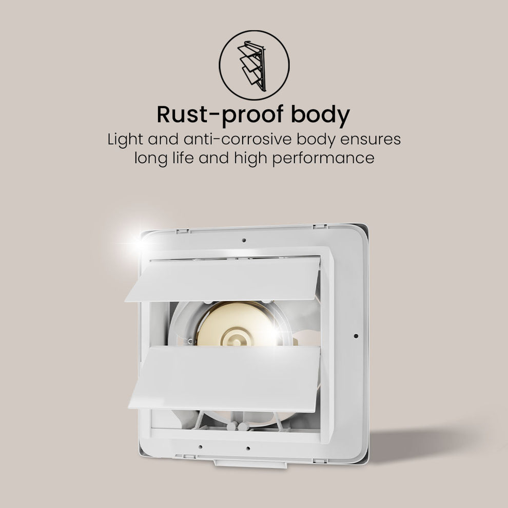 Crompton Brisk Air Plus Exhaust Fan Dust Protection Shutters - product feature