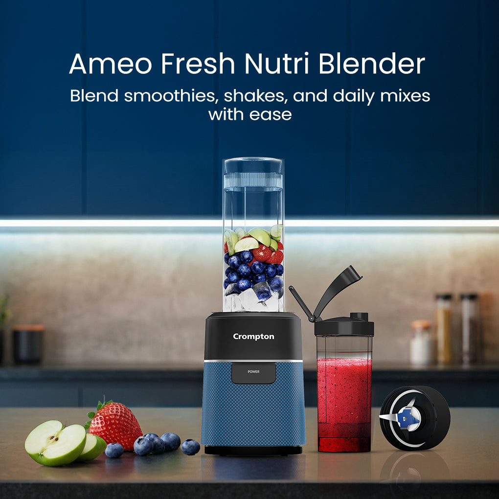 Crompton Ameo Fresh Nutri Blender, 400 Watts, 2 Food Grade Jars