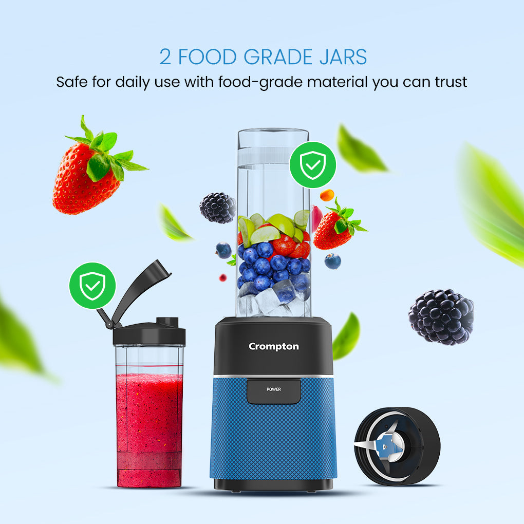 Crompton Ameo Fresh Nutri Blender, 400 Watts, 2 Food Grade Jars