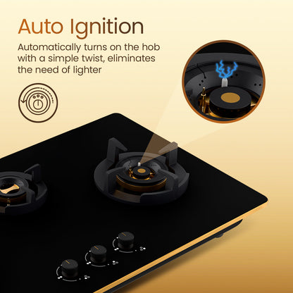 Crompton Hob Viona Plus 78 Cm 3 Burner