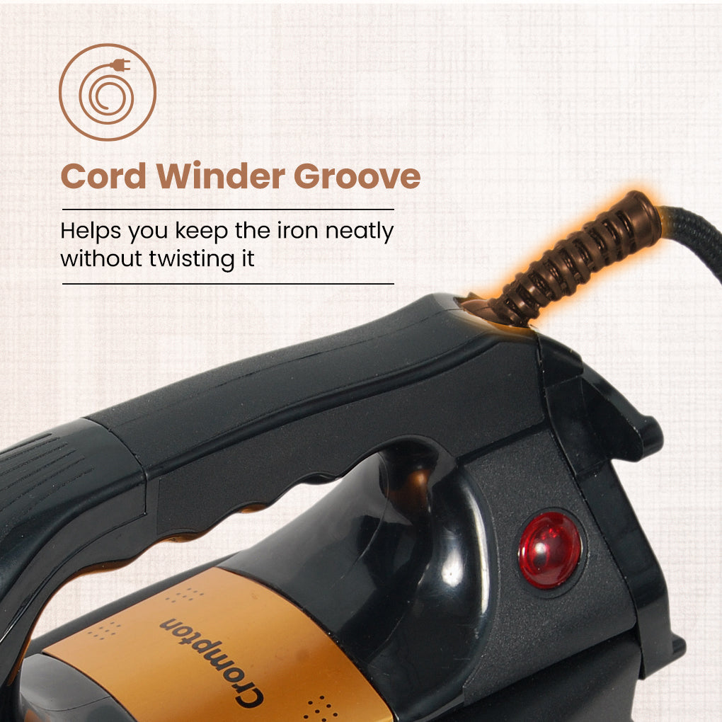 Crompton Rhino Black 1100W Heavy Weight Dry Iron_4